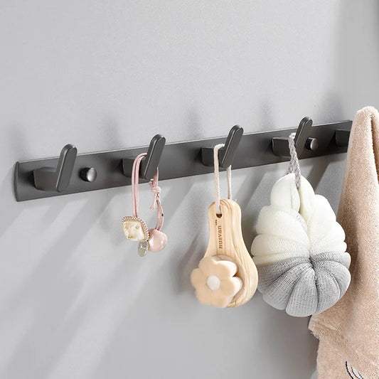 Bathroom Hooks for Hanging Clothes Wall Hook Space Aluminum Door Rear Hook Coat Wall Hanger Restroom Accessories Robe Hooks