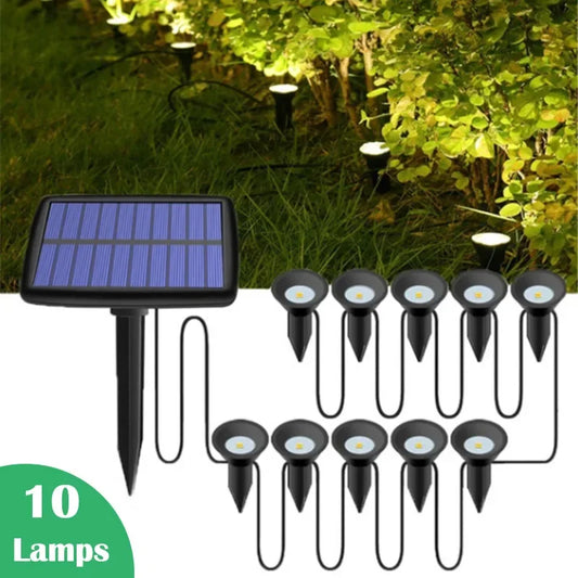 10PCS Solar Lawn Lamp LED Solar Lights Outdoor Waterproof Spotlights Garden Pathway Landscape Lighting Home Patio Yard Decor